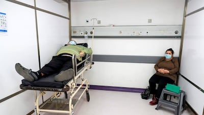A man waits for treatment in the intensive care unit of the Rafic Hariri University Hospital in the Lebanese capital Beirut. With 192,000 reported cases and almost 1,500 deaths, Lebanon is not among the world's worst hit countries, but its infrastructure is crumbling and a small surge in infections is enough to take its health sector to breaking point. AFP