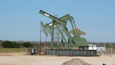 A pump jack in Texas. Further oil price gains were capped by another rise in US crude stocks. Reuters