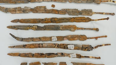 Thirty two swords dating back to the third or second century BC were found in Mleiha.