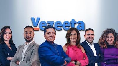 The management team of Egyptian healthcare platform Vezeeta, with founder and chief executive Amir Barsoum third from left. Photo: Vezeeta