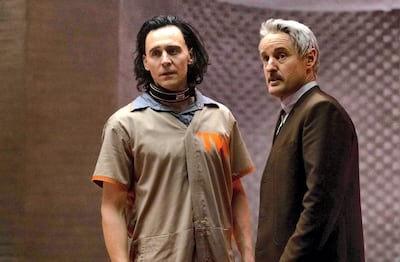 Tom Hiddleston, left, and Owen Wilson in a scene from 'Loki'. Courtesy Disney+