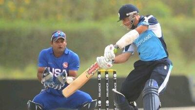 Scotland lost to the United States in their final match of pool play but still edged Kenya to move on to the next round of the World Twenty20 Qualifier tournament, being held in the United Arab Emirates.