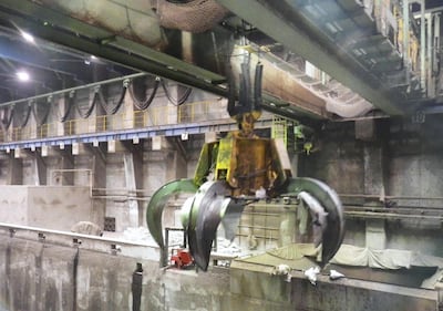 The crane at Shinagawa Incineration Plant in Tokyo, Japan. Courtesy Ministry of Foreign Affairs of Japan