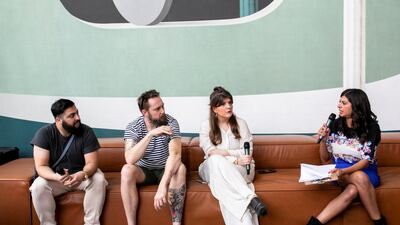 Participants Qasim Arif and Curd Maeseele join founder Shirin Mirachor to discuss the Hipster/Muslim Project. Courtesy: Nasab Dubai