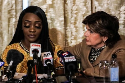 R. Kelly accuser, Faith Rodgers, with her lawyer, Gloria Allred on January 14, 2019. Reuters