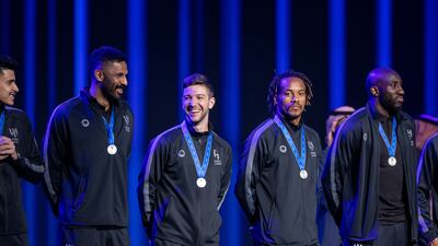 Al Hilal players on stage after returning to Riyadh from the Fifa Club World Cup. Photo: Al Hilal