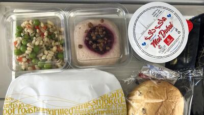 The food served to passengers on an Emirates flight from Heathrow to Dubai International Airport. Courtesy: Marianne Bagui