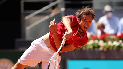 Russia's Daniil Medvedev on his way to a 4-6, 6-4, 6-2 victory over Alejandro Davidovich Fokina of Spain. Getty