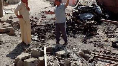 The site in the northern city of Tuz Khurmatu where a suicide bomber detonated an explosives-rigged vehicle.