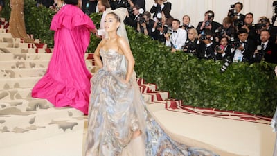 Ariana Grande in Vera Wang. AFP