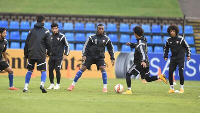 All eyes are on Omar Abdulrahman, right, as UAE prepare to take on hosts Australia for the second semi-final in Newcastle. Courtesy UAE FA