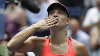 Angelique Kerber, of Germany, blows kisses to the crowd after defeating Roberta Vinci, of Italy, during the quarter-finals of the US Open on Tuesday, September 6, 2016, in New York. Julio Cortez / AP Photo
