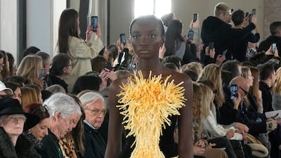 A design from the Schiaparelli haute couture spring/summer 2023 collection. AP Photo