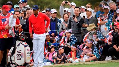 US team captain Tiger Woods during the first day of the Presidents Cup. AFP