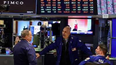 Traders work on the floor at the New York Stock Exchange on February 23. Reuters