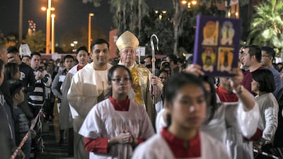 Paul Hinder, Catholic Bishop of Southern Arabia, led the service.
