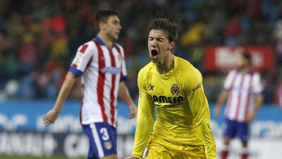 Villarreal's Luciano Vietto celebrates after scoring the winner against Atletico Madrid on Sunday in a 1-0 La Liga victory. Kiko Huesca / EPA / December 14, 2014