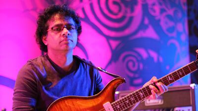 Indian jazz fusion guitarist Prasanna. Photo by Phil Maturano