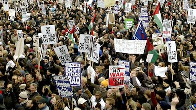 Anti-war protesters in London's Hyde Park in 2003. Getty