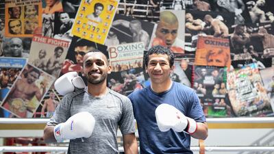 Sultan Al Nuaimi and Fahad Al Bloushi after training in Dubai