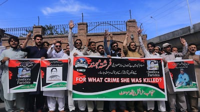 People rally to protest against the murder and alleged rape of a 10-year-old Farishta in Islamabad. EPA