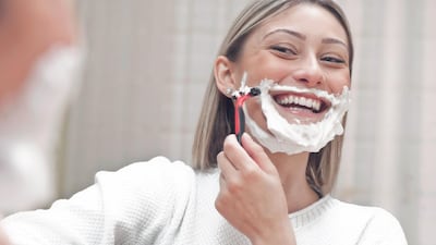 Never shave your face with a razor meant for body hair. Getty