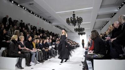 At New York Fashion Week, Ralph Lauren's evening looks were sprinkled with youthful accents.