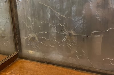 The bullet holes from the 2008 Mumbai attacks are still preserved at Leopold Cafe. Evelyn Lau / The National
