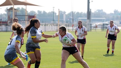 Amy Shelford, from Abu Dhabi Bats, in action.