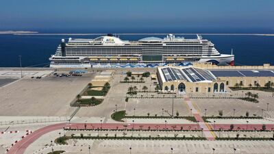 AIDA Prima, the flagship of AIDA Cruises, docks at Port Rashid in Dubai. AFP