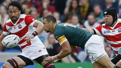 Japan in action against South Africa. Reuters