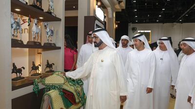 Sheikh Mohammed bin Rashid, Vice President and Ruler of Dubai, visits on Thursday the 13th Dubai International Horse Fair at Dubai World Trade Centre. Wam