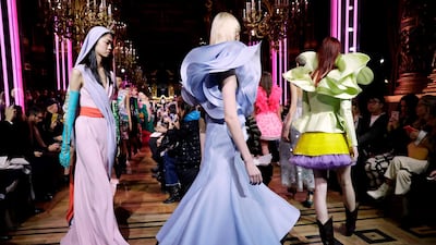 Schiaparelli's 2019 Spring-Summer Haute Couture collection fashion show in Paris, on January 21, 2019. AFP