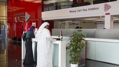ADCB said its profit in the last three months of the year increased to Dh1.19 billion compared to Dh1.02bn in the same period the previous year. Mona Al Marzooqi / The National