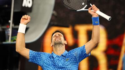 Novak Djokovic celebrates his victory. Reuters