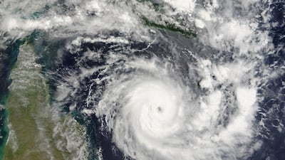 Tropical Cyclone Ingrid approaches Cape York Peninsula, Australia on March 7, 2005. Tropical cyclones only form over oceans where the surface temperature has reached at least 26.5°C NASA / GSFC/ Getty Images
