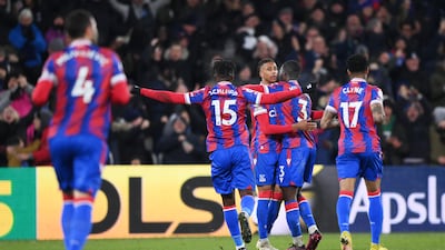Michael Olise of Crystal Palace celebrates after scoring the leveller in the 1-1 Premier League draw with Manchester United at Selhurst Park on January 18, 2023. Getty