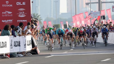 Soudal Quick–Step's Tim Merlier crosses the line to win Stage 6. AFP