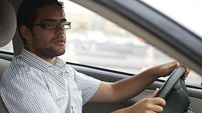 Kareem tackles the course alone as his instructor beams down instructions by radio.