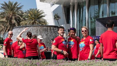 The torch run visits the Burj Al Arab in Dubai. Antonie Robertson / The National