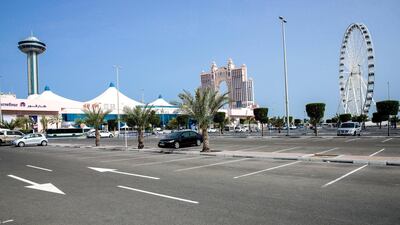 The nearly empty car park at Marina Mall.