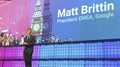 Matt Brittin, Google’s president for Emea business and operations, says his company sees the UAE and wider Mena region “as some of the leading markets worldwide for YouTube”. Randi Sokoloff for The National