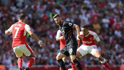 Adam Lallana, centre. (Lee Mills / AFP)