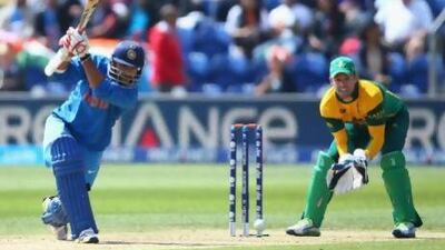 The combination of the left-handed Shikhar Dhawan, in blue, along with fellow opener Rohit Sharma worked well as India got off to a winning start in the Champions Trophy in Cardiff. Michael Steele / Getty Images