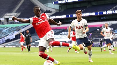 Arsenal's Nicolas Pepe in possession. PA