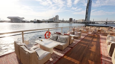 Nara on the Sea, a new dinner dhow at Dubai Festival City, begins service on Saturday. Pawan Singh / The National