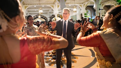 Keir Starmer attends a Diwali ceremony in Mumbai during a visit to India in October 2025. PA