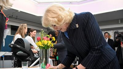 Queen Consort Camilla at a public event in London last week. She has cancelled this week's commitments due to Covid. Getty