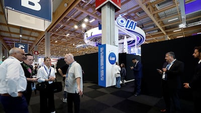 Israeli weapons company stands, including IAI, are shut down by organisers during the 55th Paris Air Show at Le Bourget Airport. Reuters
