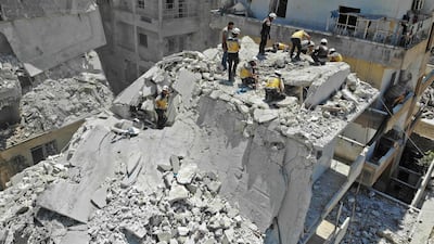 Regime airstrikes on July 27 killed 10 civilians in northwest Syria, where attacks by Damascus and its ally Russia have claimed the lives of hundreds since late April. AFP